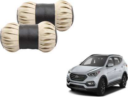 MOCKHE Beige, Black Cotton, Leatherite Car Pillow Cushion for Hyundai