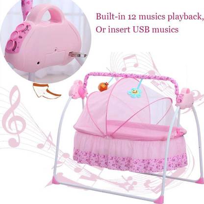 Vpllex Electric Baby Cradle Swing, Automatic Bassinet Swing Crib Bassinet