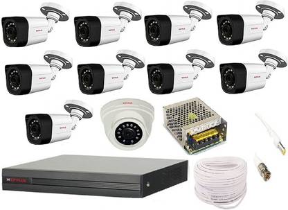 CP PLUS 9 bullet camera, 1 dome camera cctv camera, 16 channel dvr and 16 channel power supply without hard disk with 90mtr wire bundle,and all accessories CP PLUS 2.4mp Security Camera