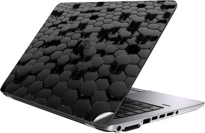 GADGETSWRAP GWSI-23558 Printed Top Only BLACK HEXAGON Vinyl Laptop Skin Compatible for 14 inch