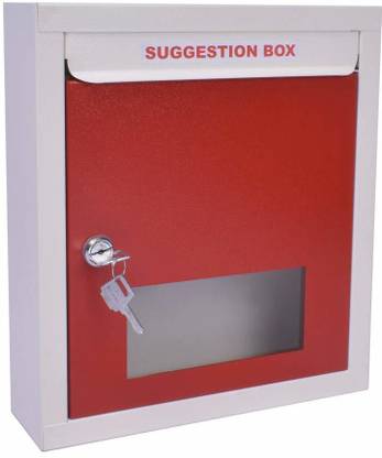 IMPULSE All in 1 Multipurpose Letter Box/Complaint Box/Donation Box with Lock Table Top or Wall Mount (Red Ivory) Suggestion Box