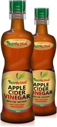 NutrActive Organic Apple Cider Vinegar With Mother | Raw, Unfiltered and Unpasteurized Vinegar