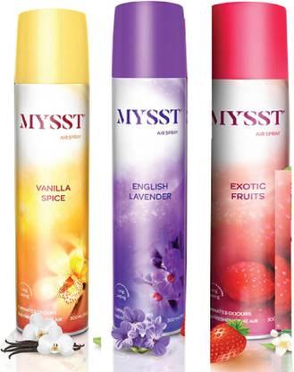 Mysst Exotic Fruits, English Lavender, Vanilla spice Spray Long Lasting Air Spray