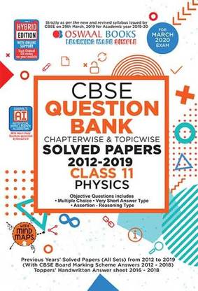 Oswaal CBSE Question Bank Class 11 Physics Book Chapterwise & Topicwise (For March 2020 Exam)