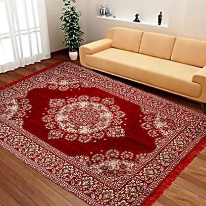 THE FRESH LIVERY Maroon Cotton Carpet