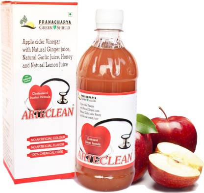 Pranacharya Arteclean Apple Cider Vinegar with Mother Ginger,Garlic,Lemon & Honey for Fat Loss Vinegar