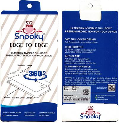 Snooky Front and Back Screen Guard for Lenovo A630