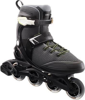 Oxelo by Decathlon MEN'S FITNESS ROLLER SKATES FIT100 BLACK/GREY In-line Skates - Size 43 Euro