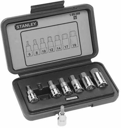 STANLEY 1-89-099 7-Piece 1/2 Drive Hex Bit Metric Socket Set Socket Set