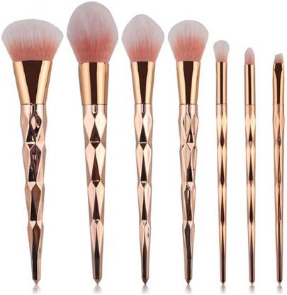 Yoana Premium Diamond Pattern Unicorn Style Makeup Brush Set - Rose Gold