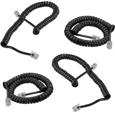 Techvik Ethernet Cable 1.5 m (Pack Of 4) RJ9 4P4C Male to Male