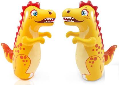Goyal Traders Combo of Original Inflatable Dinosaur Hit Me Inflatable Bouncer (Yellow) Inflatable HitMe Toys