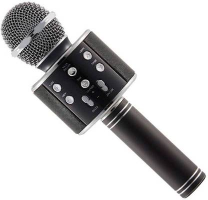 ADDY BEATS Wireless mike with speakers for singing WS-858 Portable Multi-Function Bluetooth Microphone Karaoke With Built In Speaker (Black) Microphone