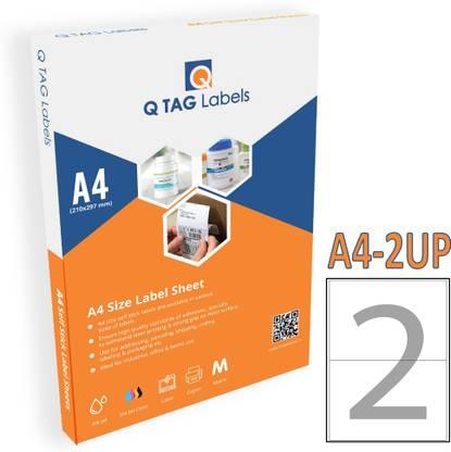 Q TAG QTAG 2 LABEL(199 X 145) / A4 Permanent Self Adhesive Paper Label