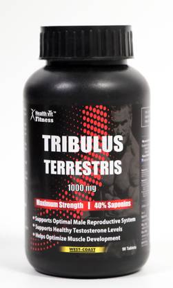 HealthVit Fitness Tribulus Terrestris 1000mg Maximum Strength 40% Saponins - 90 Tablets
