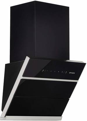FABER 60 cm 1350 m3/hr Filterless (HOOD ZENITH FL SC BK 60, Auto Clean Wall Mounted Black 1350 CMH Chimney