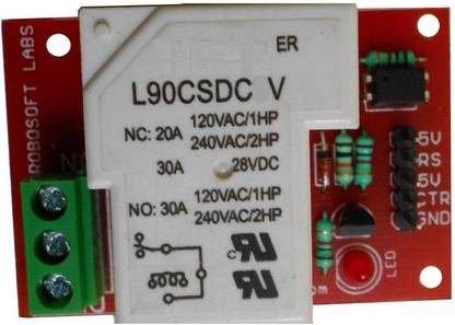 Robosoft Labs 30A +5V/6V Relay Board Module With optocoupler Protection Micro Controller Board Electronic Hobby Kit