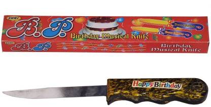 Funtastik 1 Pc Plastic Knife Birthday Musical Knife Plays Happy Birthday Song and Music