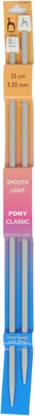 Pony Classic Knitting Pins Pair No 5.50 mm, Smooth Light Plastic Needles Knitting Pin