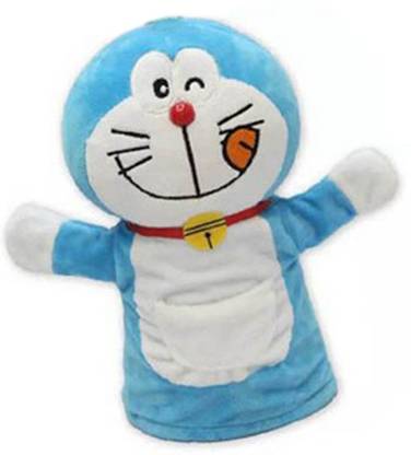 IndusBay Soft Plush Toy Hand Gloves Puppet 10 Inches Stuffed Doll - Doraemon for kids Finger Puppets