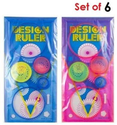 SWARUP SPIROGRAPH NEW ART STENCILS (Design Ruler) FOR KIDS (SET OF 6) SPIROGRAPH Stencil