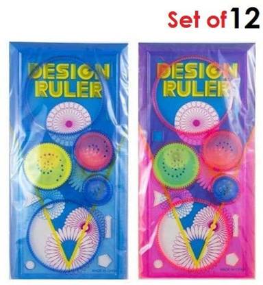 SWARUP SPIROGRAPH NEW ART STENCILS (Design Ruler) FOR KIDS (SET OF 12) SPIROGRAPH Stencil