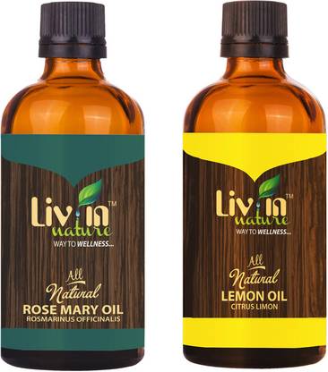 LIV IN NATURE Set of 2 Essentials Oils - Lemon, Rosemary (30ml each)