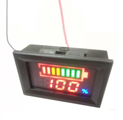 Wooden Extension 12V Lead Acid Battery Charge PERCENT Capacity Meter LED Tester Voltmeter Digital Battery Tester