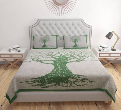 VHD 140 TC Cotton Double Printed Flat Bedsheet