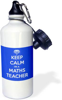 3dRose Keep calm maths teacher Sports Water Bottle 600 ml Steel Sipper