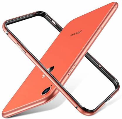 Midkart Bumper Case for iPhone XR 6.1 Coral Metal Bumper with Soft Inner Frame Case
