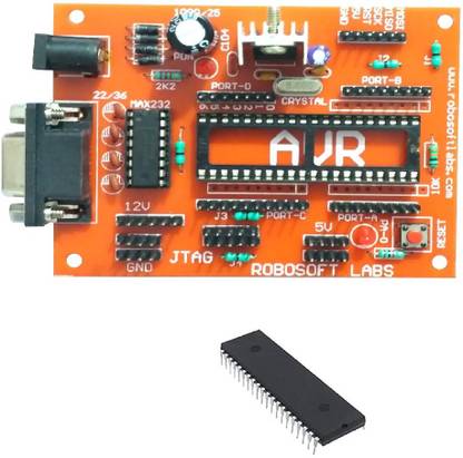 रोबोसॉफ्ट लैब्स AVR (ATMEGA16 / ATMEGA32) 40PIN DEVELOPMENT BOARD माइक्रो कंट्रोलर बोर्ड इलेक्ट्रॉनिक हॉबी किट