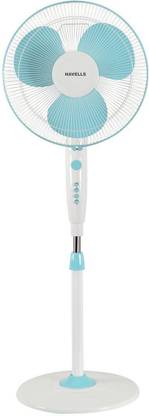 HAVELLS Trendy 400mm Pedestal Fan (Blue White) with 2 Year Warranty Anti Dust 400 mm Pedestal Fan