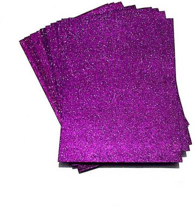 cgg A4 Eva(Foam) Glitter Sheet - Purple Colour (Pack of 10 Sheets)