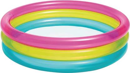 VW Intex VW Inflatable Rainbow Baby Pool/ Bath Tub, 34" x 10"(86cm x 25cm) Inflated Inflatable Swimming Pool