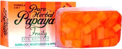 Pure हर्बल पपीता फ्रूटी सोप 4 इन 1 स्किन व्हाइटनिंग सोप