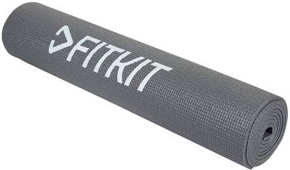 FITKIT FKYM04-G-1 Yoga Mat, 6mm Grey 6 mm Yoga Mat