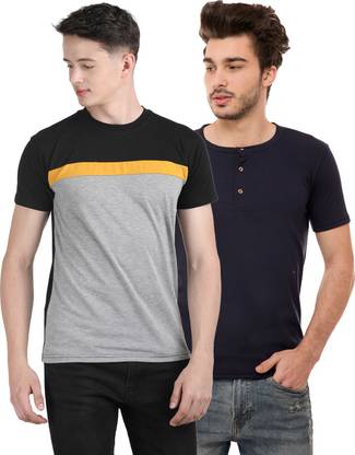Solid Men Multicolor T-Shirt