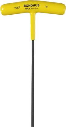 BONDHUS 15207 1/8" Hex T-Handle 6" Length Allen Key Set