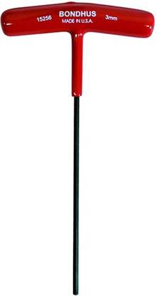 BONDHUS 15256 3.0mm Hex T-Handle 6" Length Allen Key Set