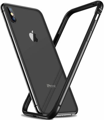 Midkart Bumper Case for iPhone XS / iPhone X Black Metal Bumper with Soft Inner Frame Case