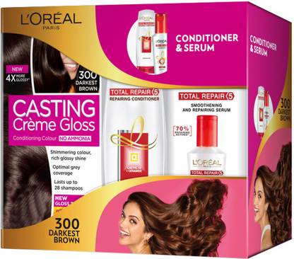 L'Oréal Paris Casting Creme Gloss Hair Color with Total Repair Conditioner and Serum