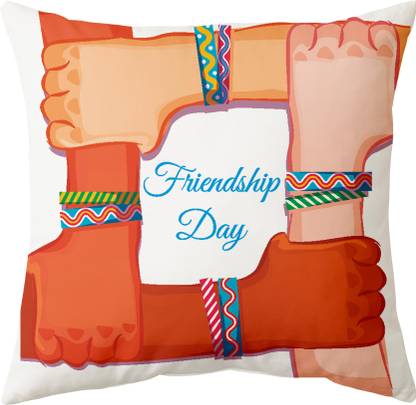 Tarun Crafts Friendship Day Microfibre Solid Floor Cushion Pack of 1