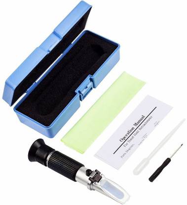 Divinext 0-32 A-Contrast Refractometer Erma Hand Refractometer (0-32%) Portable Sugar Content Tester SG Specific Gravity Tool Handheld Hydrometer for Measuring Sugars with Automatic Temperature Compensation 0-32% Refractometer Perfect for Sugar, Food, Beverage, Soybean Milk, Honey, Beer, Fruit, Fluid Sweetness, Saccharimeter, Wort, Alcohol, Wine, CNC Fruit Homebrew Manual Laboratory Measurement Kit Manual Laboratory Refractometer