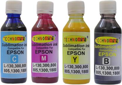 Technomine Sublimation ink for L Series Tank Printer Compatible Black + Tri Color Combo Pack Ink Bottle