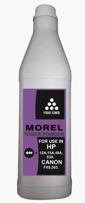 MOREL MOREL 12A TONER POWDER BOTTLE 1 KG FOR USE IN REFILLING HP LASER JET 1010 / 1020 / 1022 / 12A / 15A / 49A / 53A / CANON FX9 / FX303 PRINTER CARTRIDGES Black Ink Toner