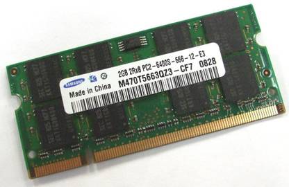 Samsung 800mhz laptop RAM DDR2 2 GB (Dual Channel) Laptop (M470T5663QZ3-CF7 PC2-6400s)