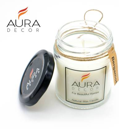 AuraDecor 1 Natural Wax Candle ( Made of Pure Soy Wax Bergamot Candle