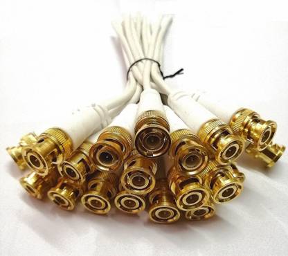 RIVER FOX BNC Connector with Copper Wire Moulded - BNC Golden Male Plug Cable BNC Connector Wire Connector