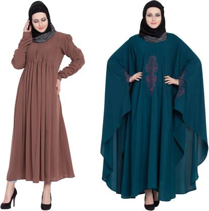 AAINABEAUTY Cotton Silk Abaya With Hijab